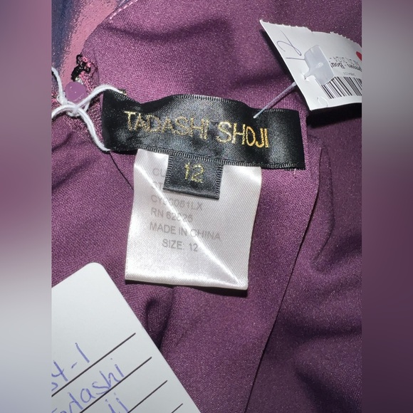 NWT Tadashi Shoji Ruched Beaded Purple Long Maxi Formal MOB Dress ~ Sz 12 - Picture 12 of 16